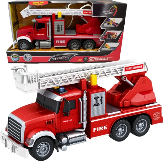City Service Car camion de pompiers 1:14 avec échelle télescopique