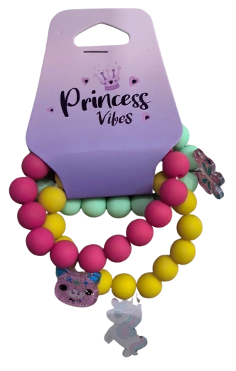 Série Pink de bracelets mats licorne (3 pcs)