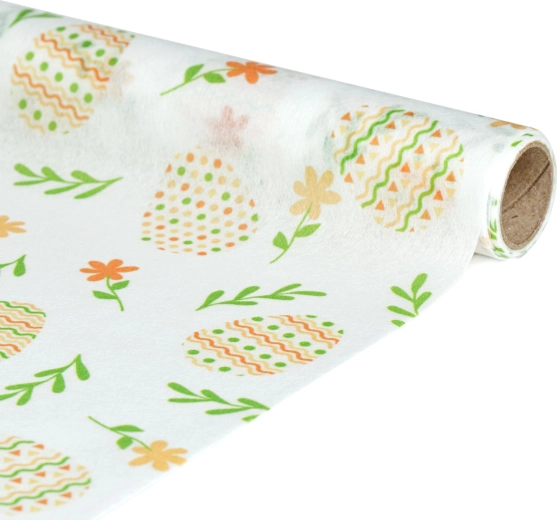 Chemin de table décoratif avec motif d’œufs, 180 × 28 cm
