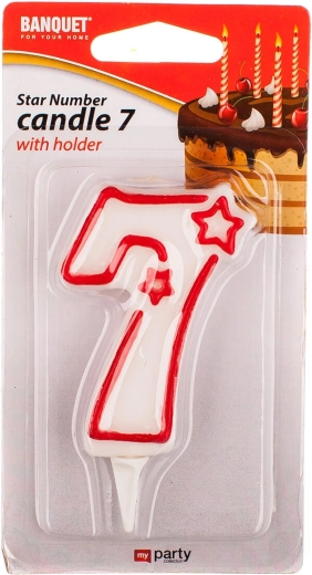 Bougie d’anniversaire chiffre 7 MY PARTY 7 × 4,5 cm