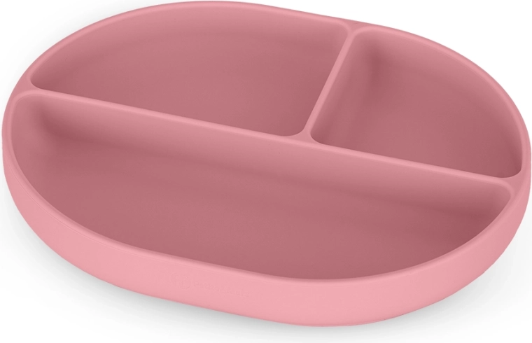Petite&Mars assiette compartimentée en silicone avec ventouse take&match dusty rose 6m+