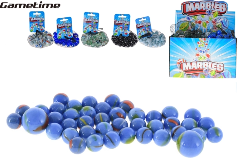 Billes en verre Gametime – set de 42 pièces dans un filet