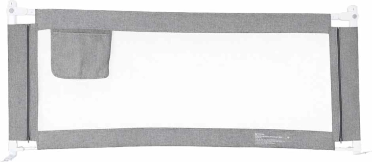 Barrière de sécurité de lit 140 cm grise