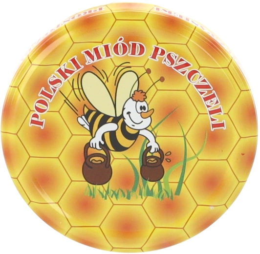 Couvercle pour pots de miel 82 mm, 6 ergots, motif abeille