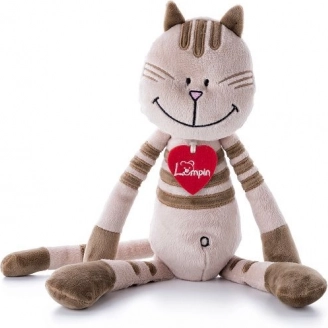 Chat en peluche beige