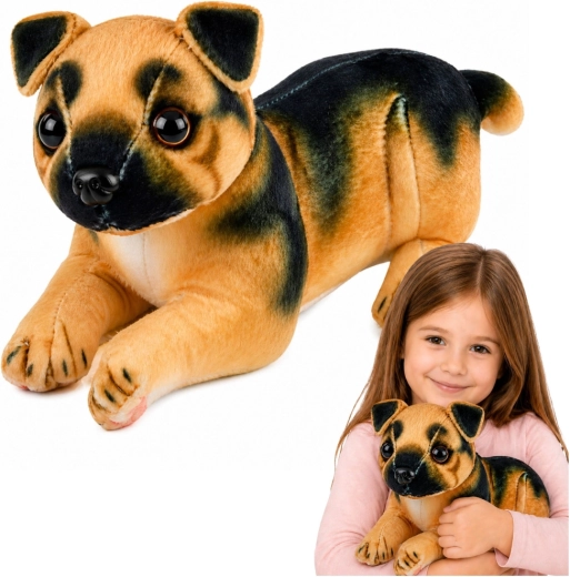 Peluche berger allemand 25 cm – petit chien réaliste à câliner