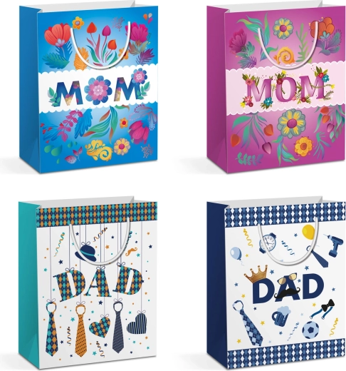 Sac cadeau de Noël en papier pour bouteille - 1 pièce