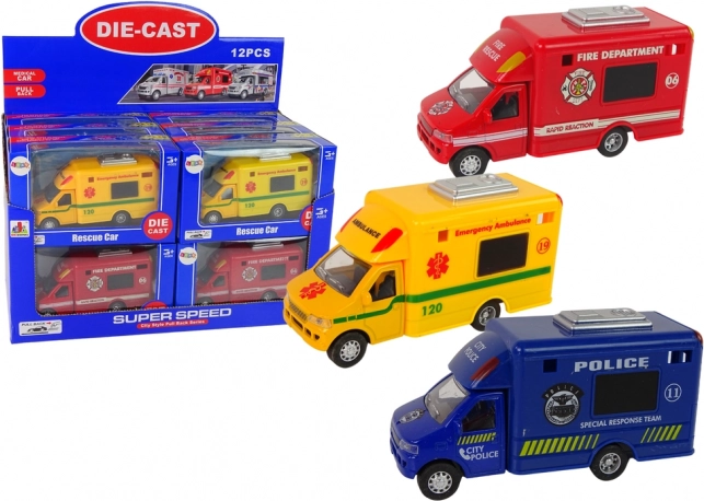 Véhicules de secours à friction - Police, Pompiers, Ambulance