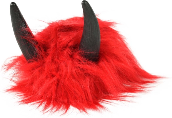 Perruque de carnaval diable avec cornes – rouge