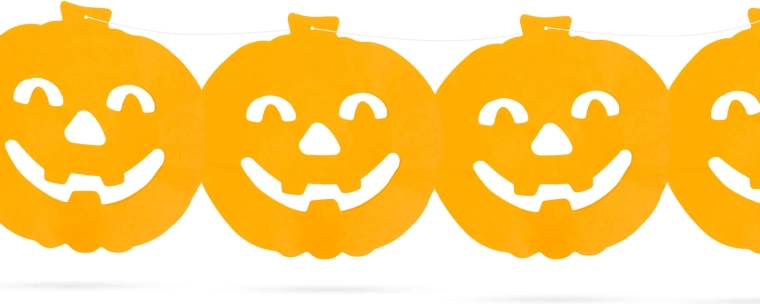Guirlande en papier d'Halloween avec citrouilles, 3 m
