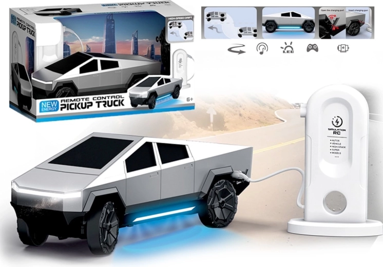Voiture RC futuriste avec station de recharge