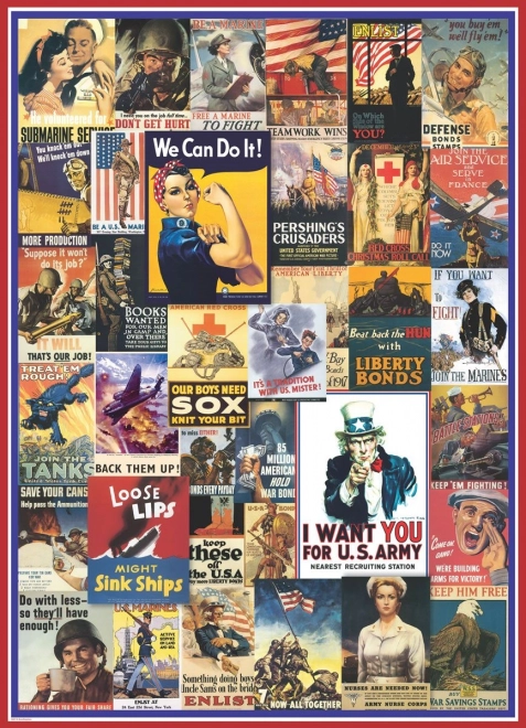 EUROGRAPHICS puzzle 1000 pièces - Affiches de la Première et de la Deuxième Guerre mondiale