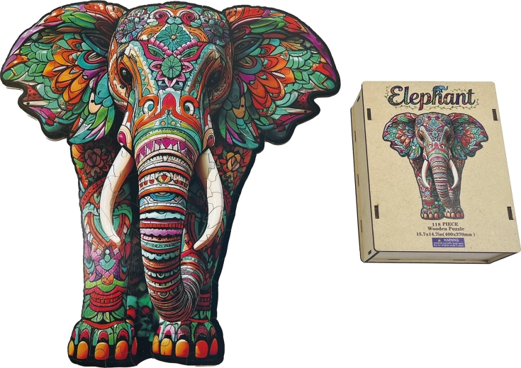 Puzzle en bois à encastrer éléphant