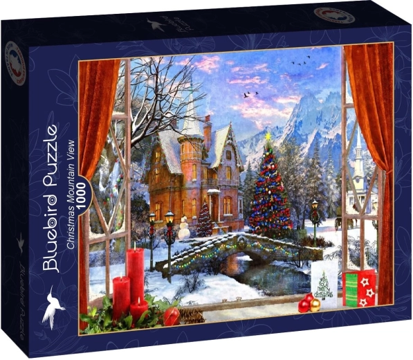 Puzzle Bluebird vue de Noël sur les montagnes 1000 pièces