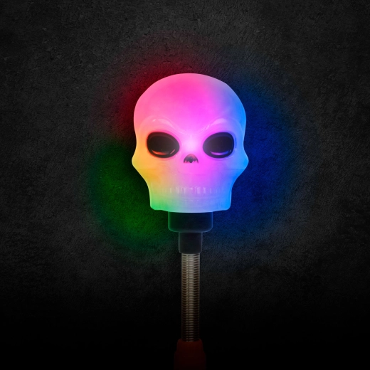 Lampe LED d’Halloween avec crâne sur ressort