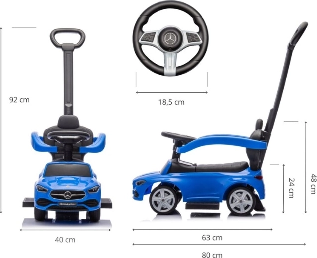 Porteur avec poignée de guidage Mercedes Classe C bleu