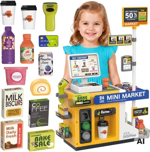Woopie mini market – caisse libre-service interactive avec scanner