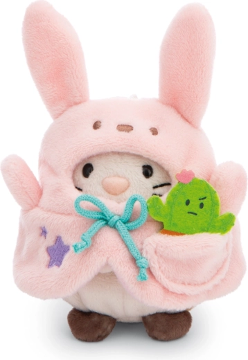 Nici MyMochi chat Angy en costume de lapin avec cactus – coffret cadeau peluches 8 cm