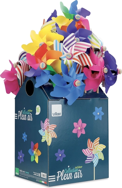 Vilac moulin à vent sur tige en bois – couleurs assorties