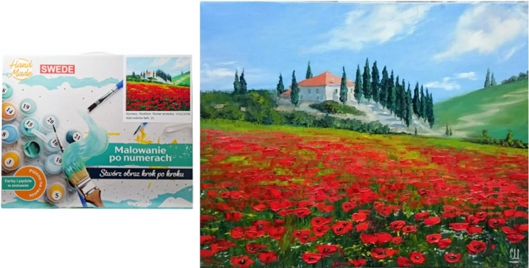 Peinture par numéros – champ de coquelicots