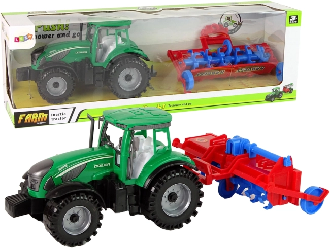 Tracteur avec charrue à friction – rouge