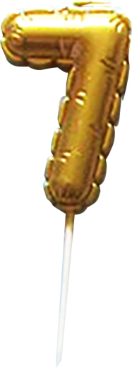 Bougie de gâteau chiffre 7 dorée à piquer 6 cm