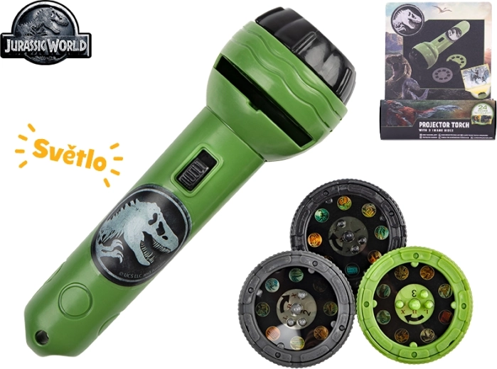 Lampe projecteur JURASSIC WORLD avec 24 images de dinosaures