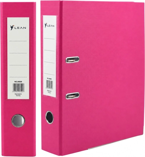 Classeur de bureau rose A4 à levier, 80 mm