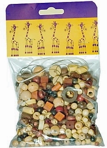 Detoa mélange de perles en bois brun-naturel 110 g