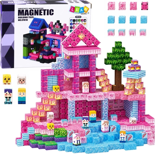 Cubes pixel magnétiques – set rose 100 pièces