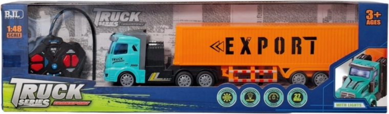 Camion de transport télécommandé avec remorque porte-conteneur et chargeur - 1 pièce