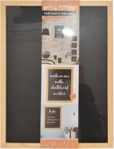 Tableau noir dans un cadre en bois 40 × 30 cm