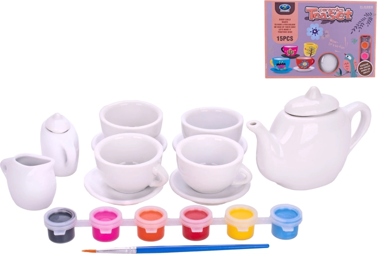 Coffret créatif de peinture pour service à thé pour enfants