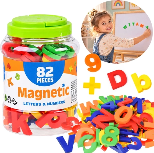 Lettres et chiffres magnétiques pour réfrigérateur – ensemble éducatif de 82 pièces