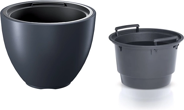 Cache-pot avec insert 29,8 cm anthracite