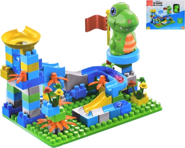 Jeu de construction avec piste et petit animal, 91 pièces