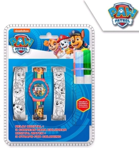 Ensemble de montre numérique et bracelets à colorier Pat' Patrouille - 1 pièce