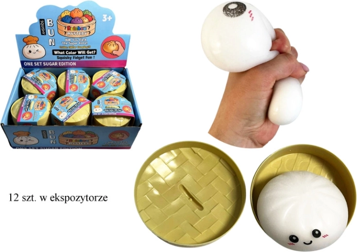 Peluche sensorielle antistress à presser en forme de ravioli (pirojek) changeant de couleur - 1 pièce