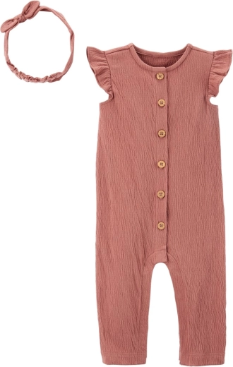 Ensemble fille Carter's combinaison sans manches et bandeau rose