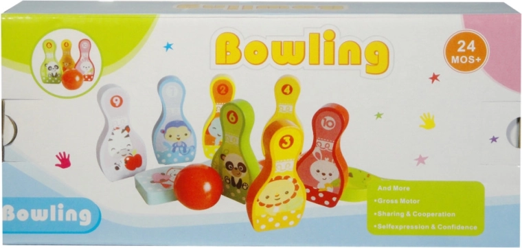 Set de bowling en bois pour enfants