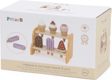 VIGA stand de glace en bois – set de 6 glaces