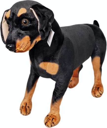 Chien en peluche noir et marron - 1 pièce