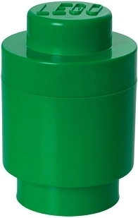 Boîte de rangement ronde Lego vert foncé 12,3 × 18,3 cm