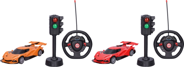 Voiture RC avec feu tricolore et télécommande 23,5 cm - 1 pièce