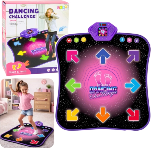 Tapis de danse interactif avec Bluetooth, flèches LED et 5 modes de jeu