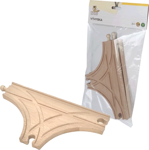 Babu rail en bois en T, 21,5 cm, 2 pcs