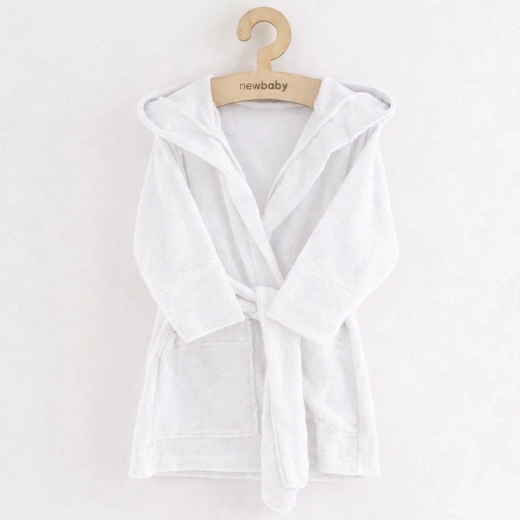 Peignoir enfant en éponge avec capuche New Baby, blanc