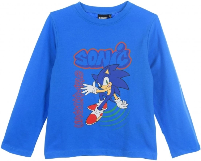 T-shirt bleu en coton Sonic