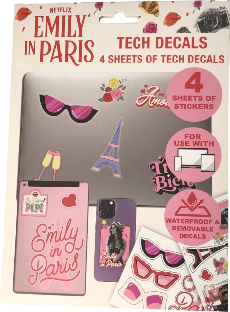 autocollants Emily in Paris – lot de 4 planches