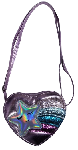 Sac à main enfant rose en forme de cœur – étoile filante